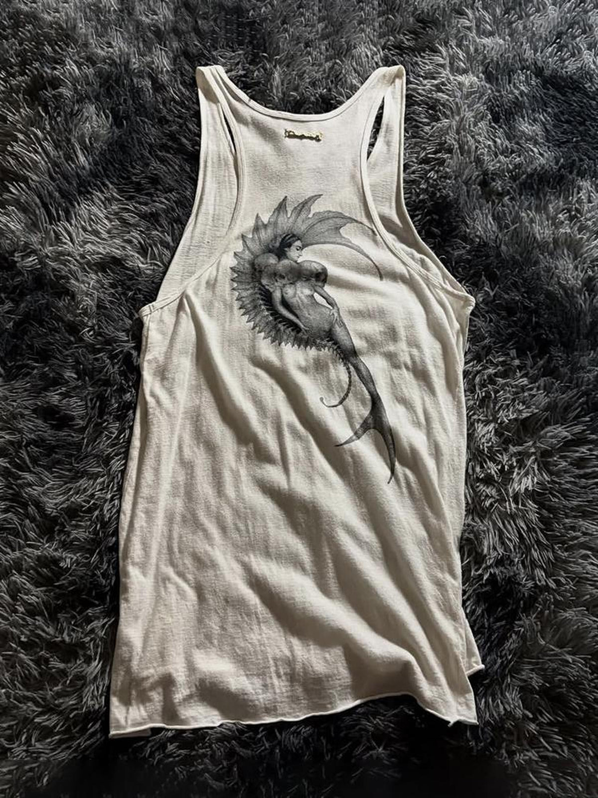THE DAWN Gothic Siren Print Visual Kei Women's Basic Tank Tops