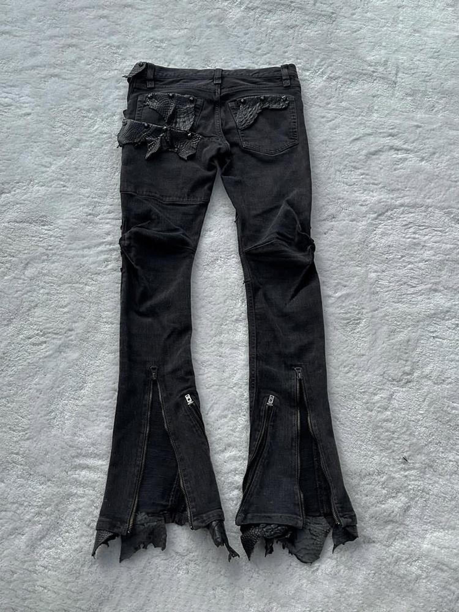 THE DAWN High Waist Snakeskin Patchwork Adjustable Micro Flare Couple Style Flare Jeans