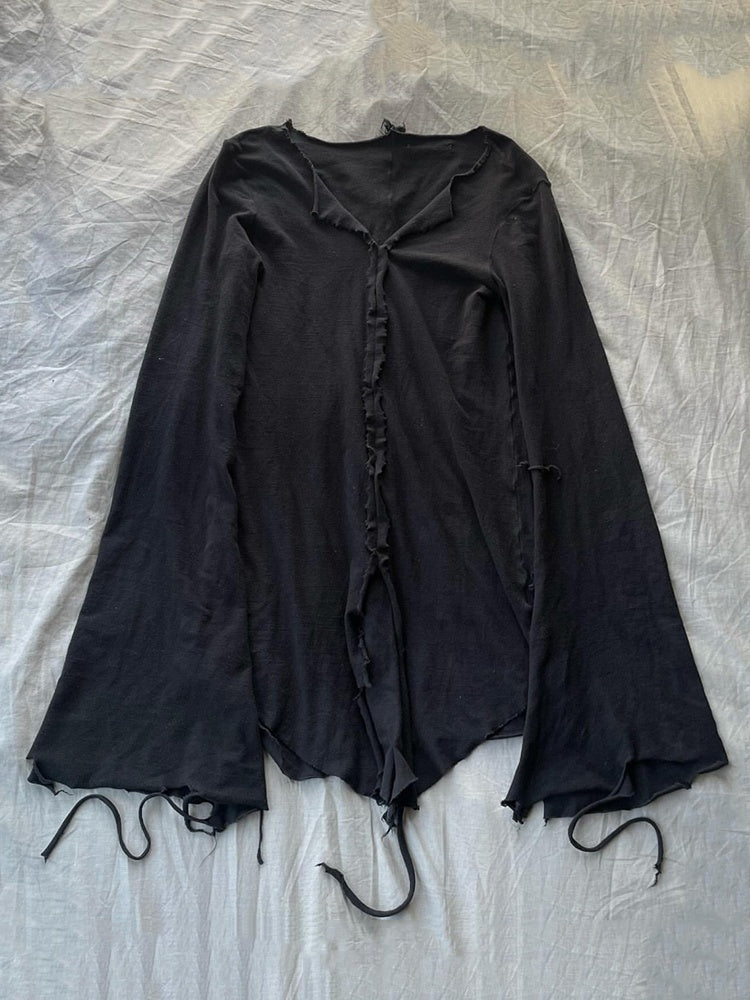 THE_DAWN_Raw_Edge_Washed_Patchwork_Wide_Sleeve_Women's_Long_Sleeve_T-shirts_1068440000270_MISSTT