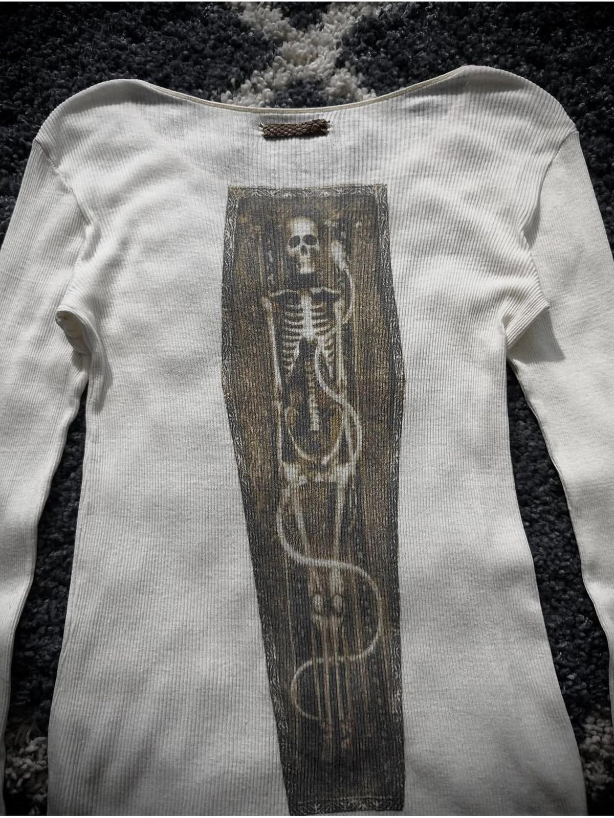 THE DAWN Rebirth Skull Print Rock Slim Fit Women's Long Sleeve T-shirts