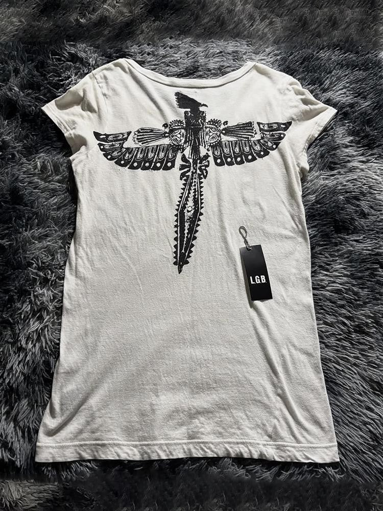 THE DAWN Rock Phoenix Print Slim Fit Women's Short Sleeve T-shirts