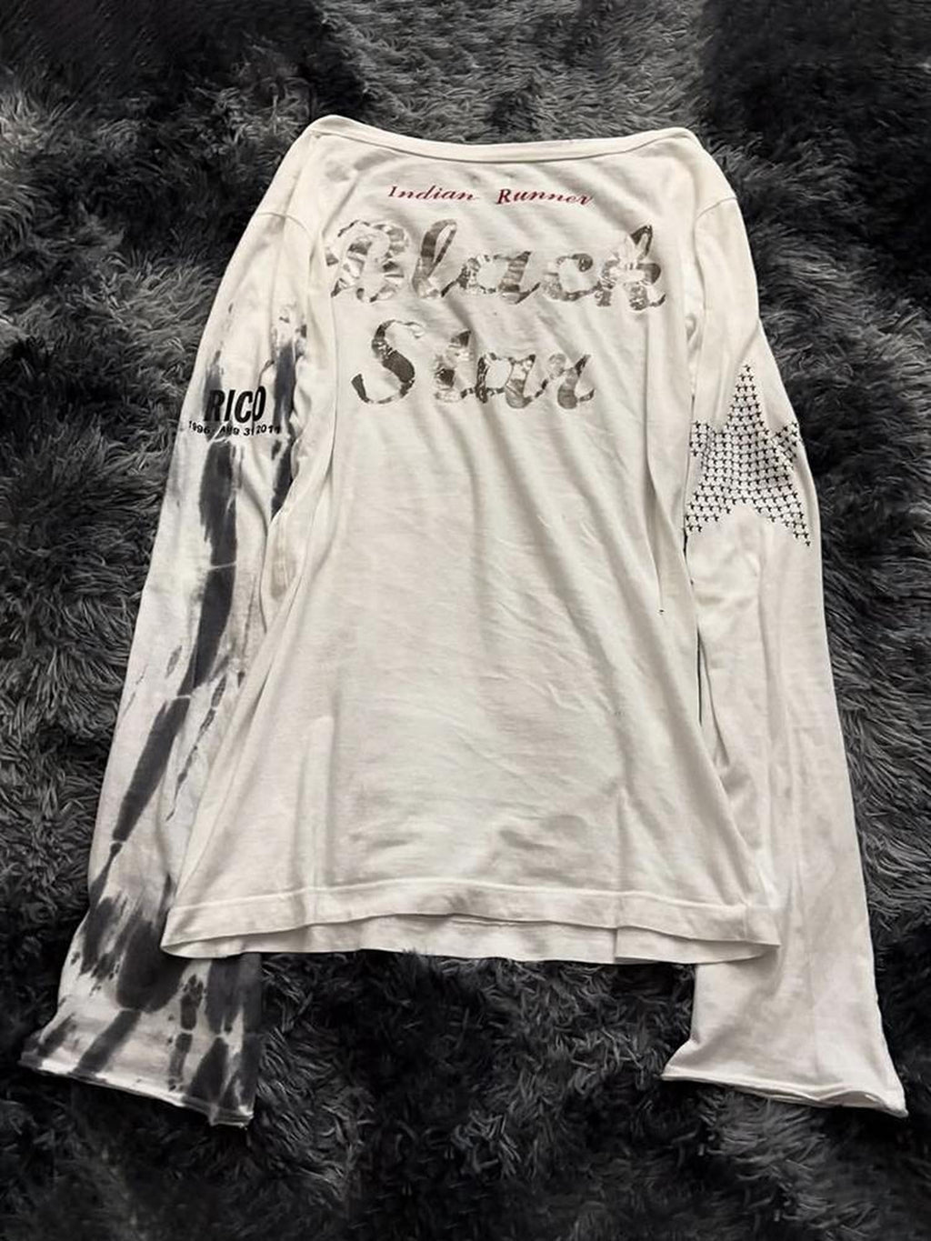 THE DAWN Splatter Print Star V-neck Rock Women's Slim Fit Long Sleeve T-shirts