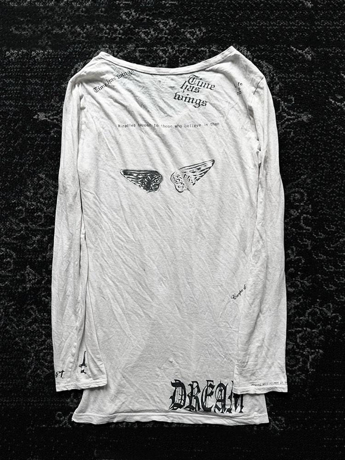 THE DAWN Visual Dream Wings Slogan Print Women's Long Sleeve T-shirts