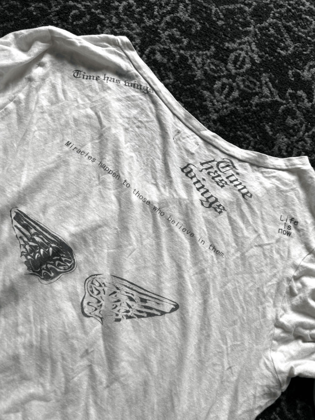 THE DAWN Visual Dream Wings Slogan Print Women's Long Sleeve T-shirts