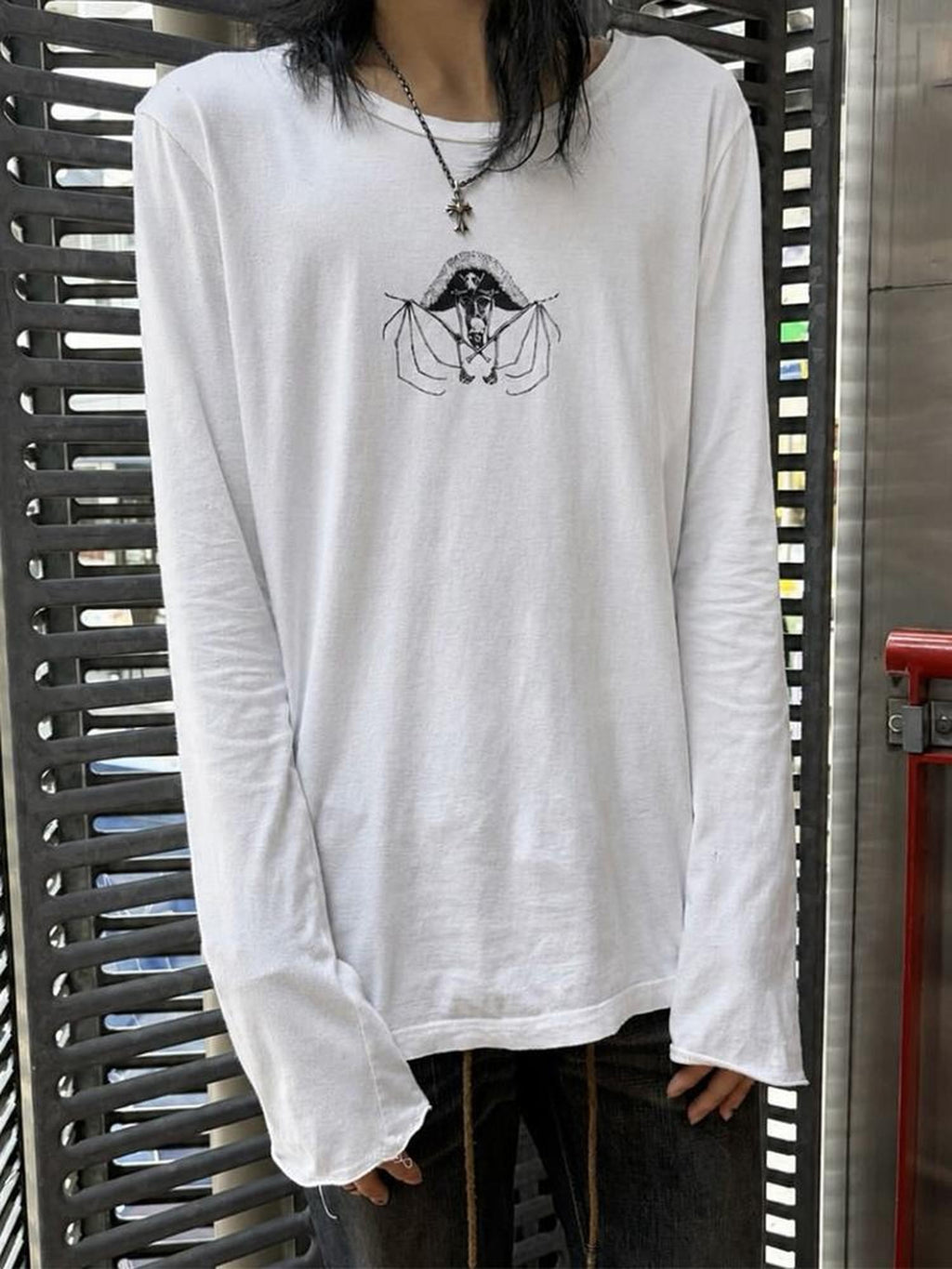 THE DAWN Visual Rare Print Beast Skull Vintage Women's Long Sleeve T-shirts