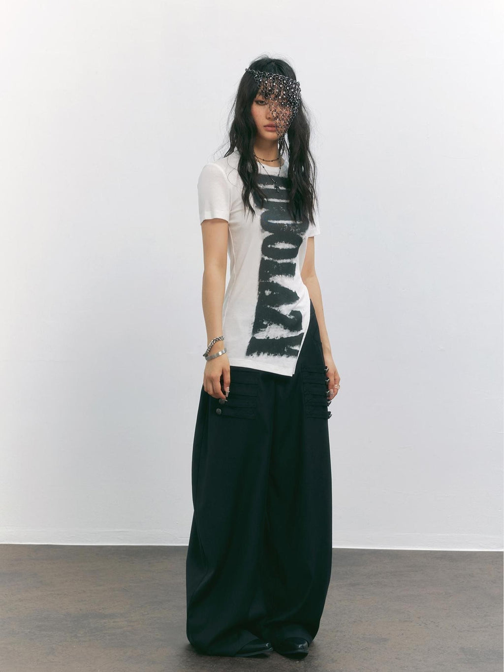 TOOOLAZY American Letter Print Slim Fit Women's Lyocell Short Sleeve T-shirts