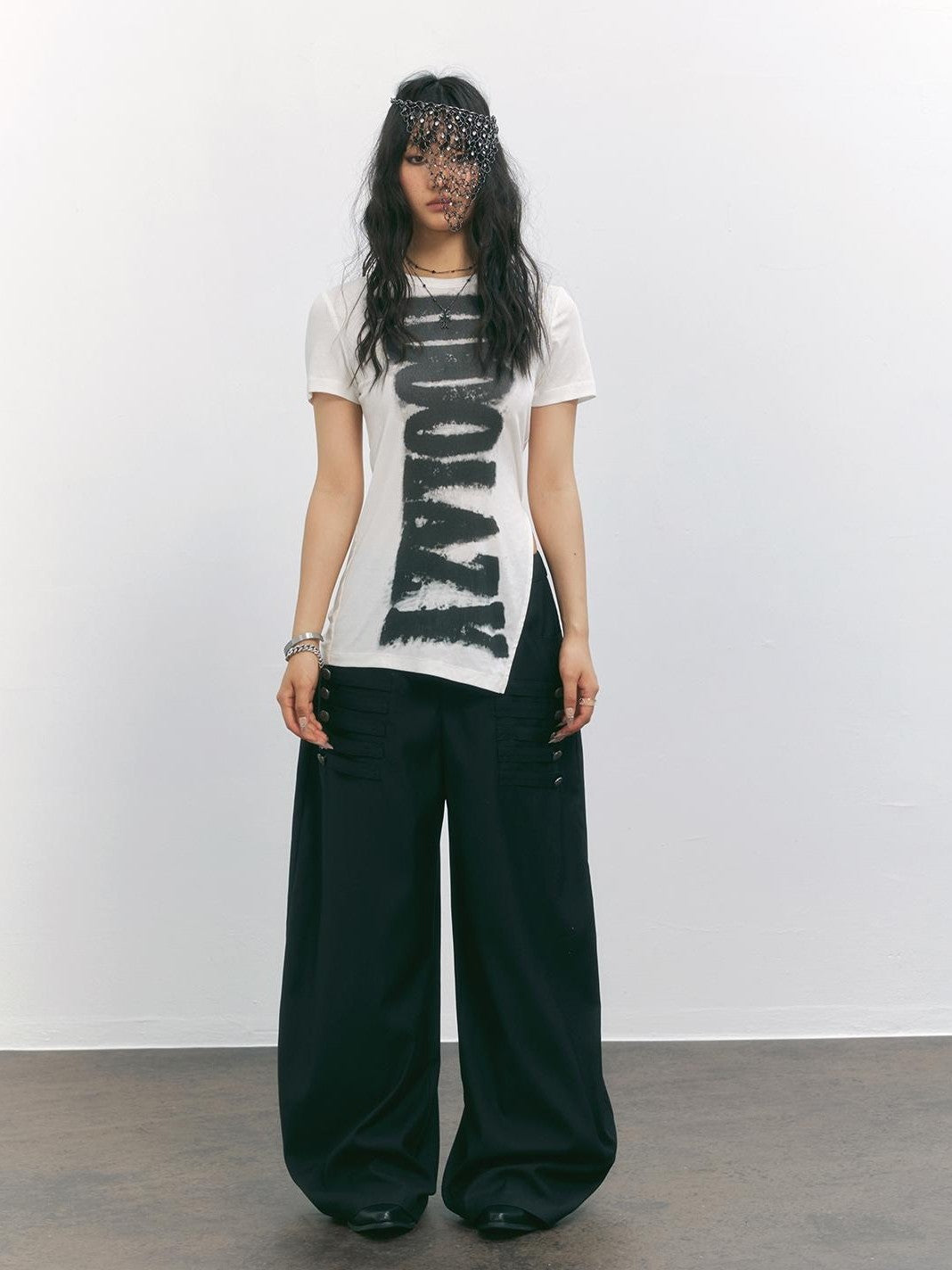 TOOOLAZY American Letter Print Slim Fit Women's Lyocell Short Sleeve T-shirts