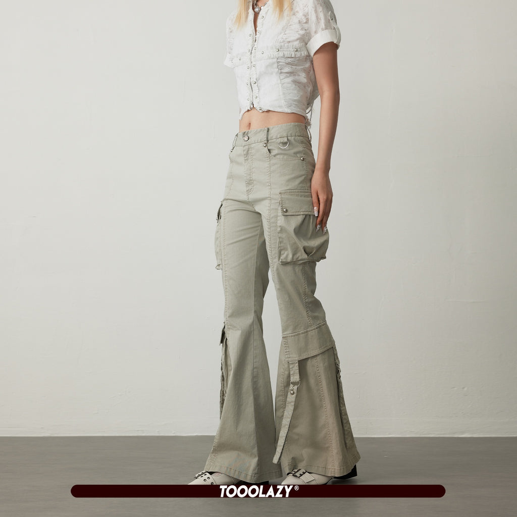 TOOOLAZY_Apricot_Pocket_Button_Natural_Waist_Women's_Stretch_Cotton_Flare_Pants_1041557885541_MISSTT