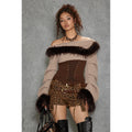 TOOOLAZY_Asymmetric_Fuzzy_Collar_Ruffle_Sleeves_Women's_Polyester_Nylon_Blend_Sweaters_985344395532_MISSTT