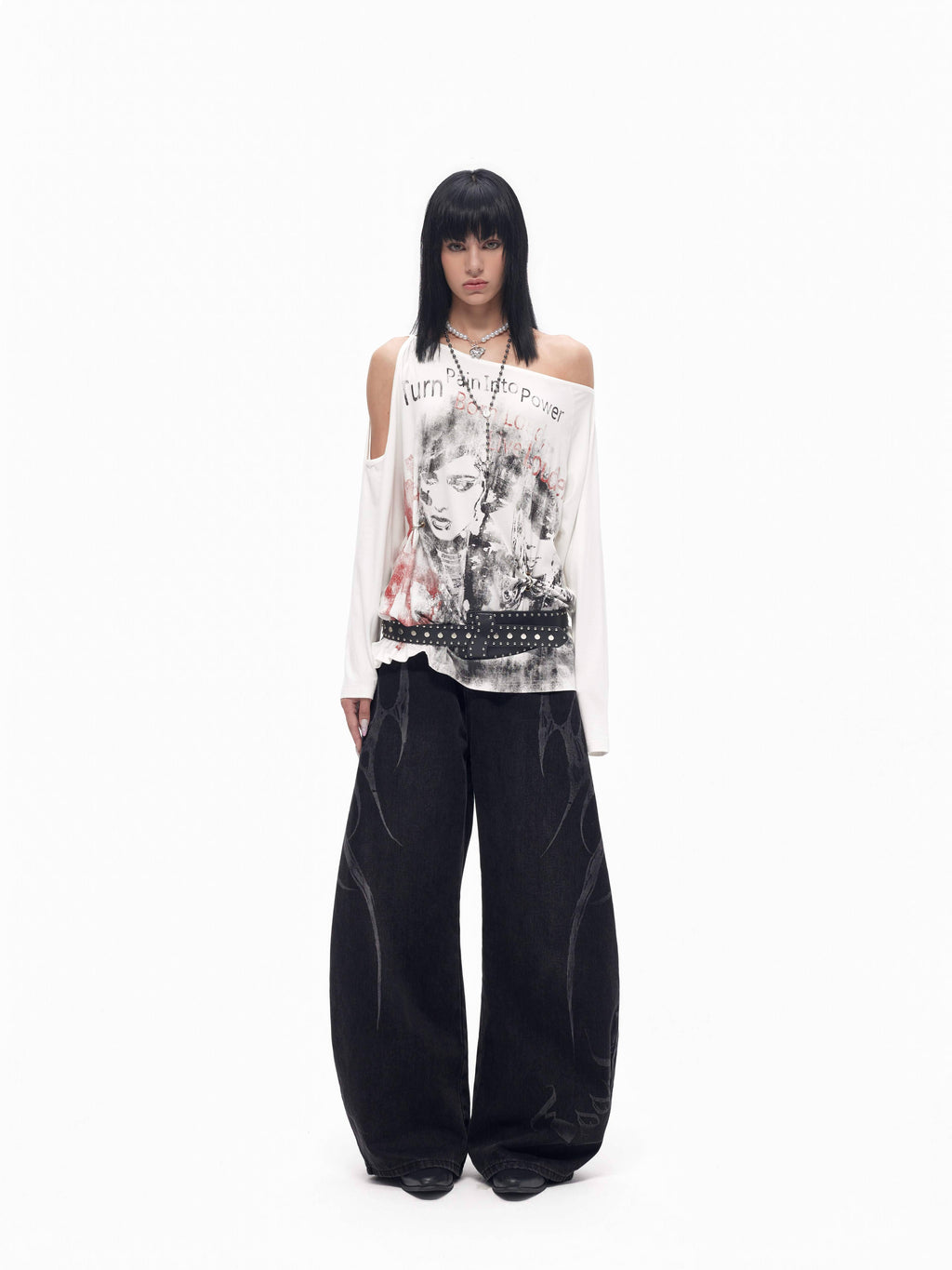 TOOOLAZY_Asymmetric_Off_Shoulder_Patchwork_Cross_Print_Women's_Long_Sleeve_T-shirts_1071289061127_MISSTT