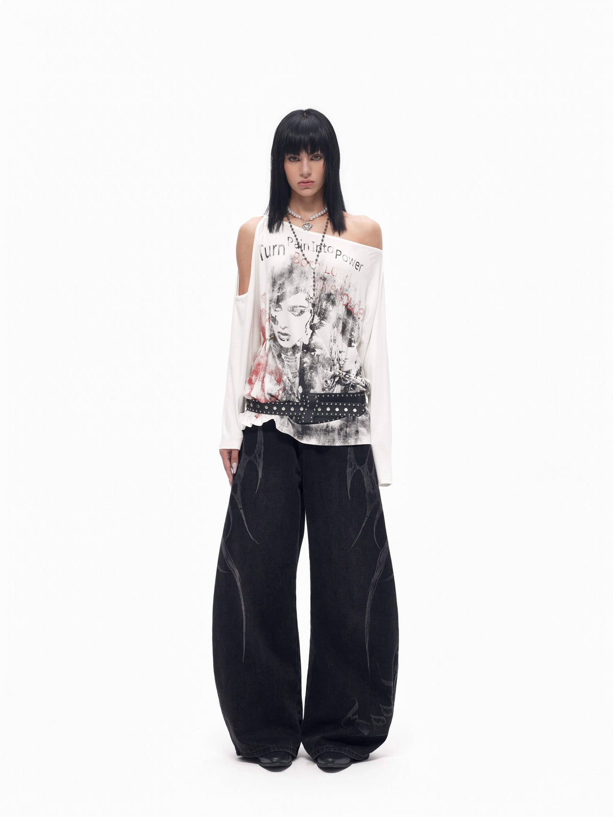TOOOLAZY_Asymmetric_Off_Shoulder_Patchwork_Cross_Print_Women's_Long_Sleeve_T-shirts_1071289061127_MISSTT