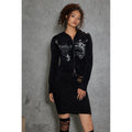 TOOOLAZY_Black_Fuzzy_Belted_Letter_Print_Women's_Plush_Matching_Skirt_Sets_989008662592_MISSTT
