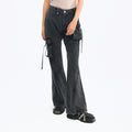 TOOOLAZY_Black_Washed_Pocket_Micro_Flare_Women's_Thick_Denim_Bootcut_Jeans_855701212307_MISSTT