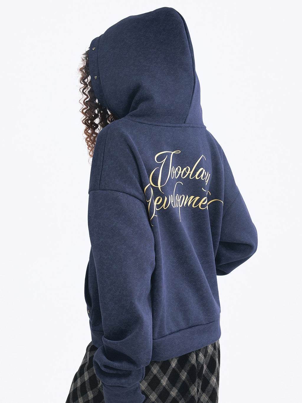 TOOOLAZY Cozy Embroidered Hooded Sweatshirt Women's Fleece-lined Hoodies
