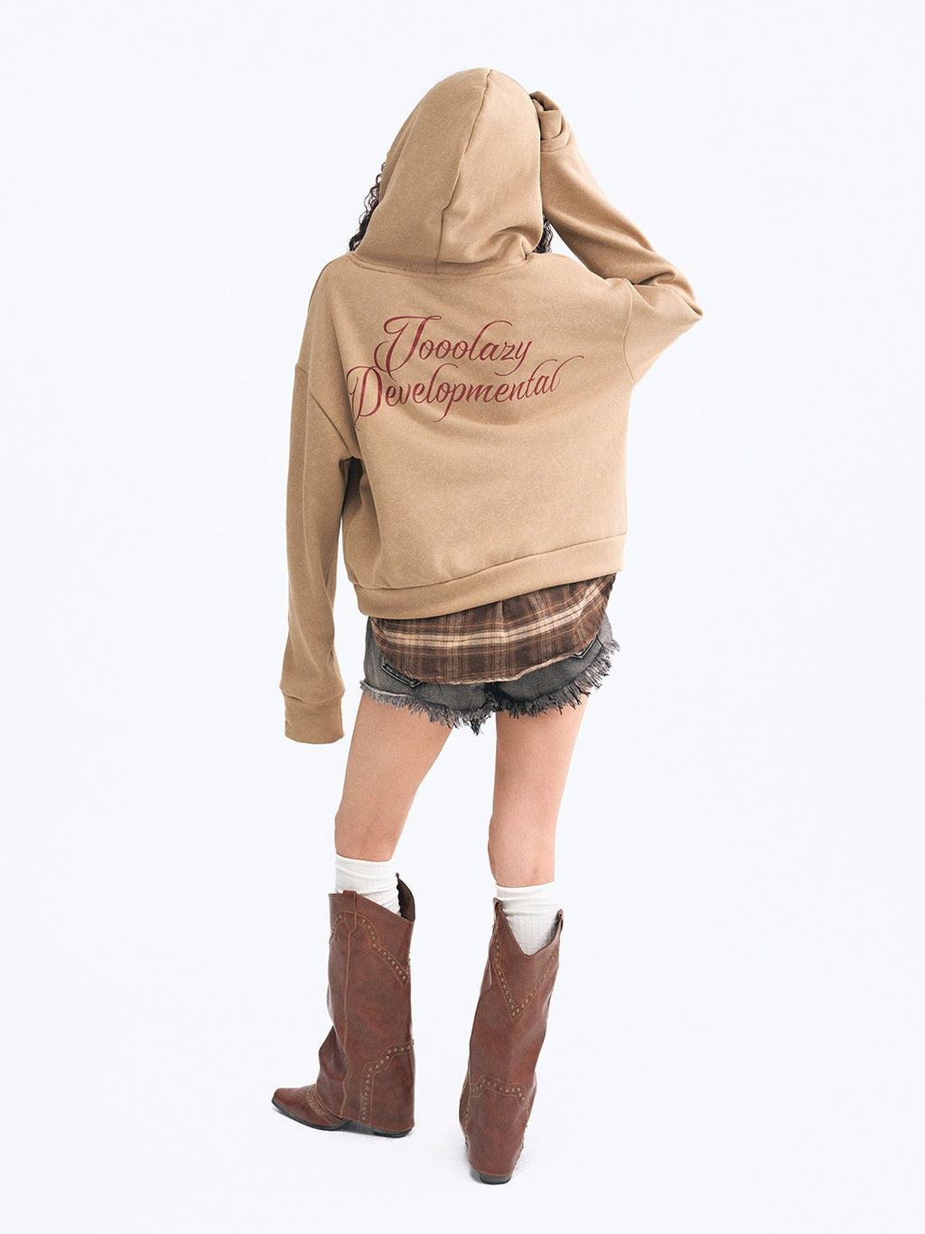 TOOOLAZY Cozy Embroidered Hooded Sweatshirt Women's Fleece-lined Hoodies
