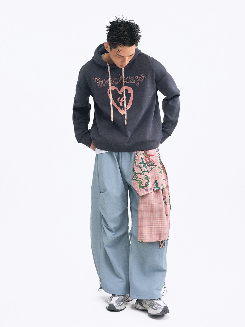 TOOOLAZY Embroidered Hooded Fleece Lined Women's Other Material Hoodies