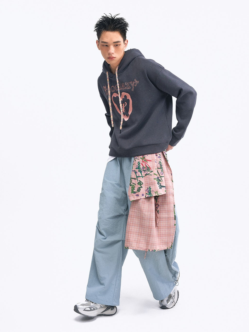 TOOOLAZY Embroidered Hooded Fleece Lined Women's Other Material Hoodies