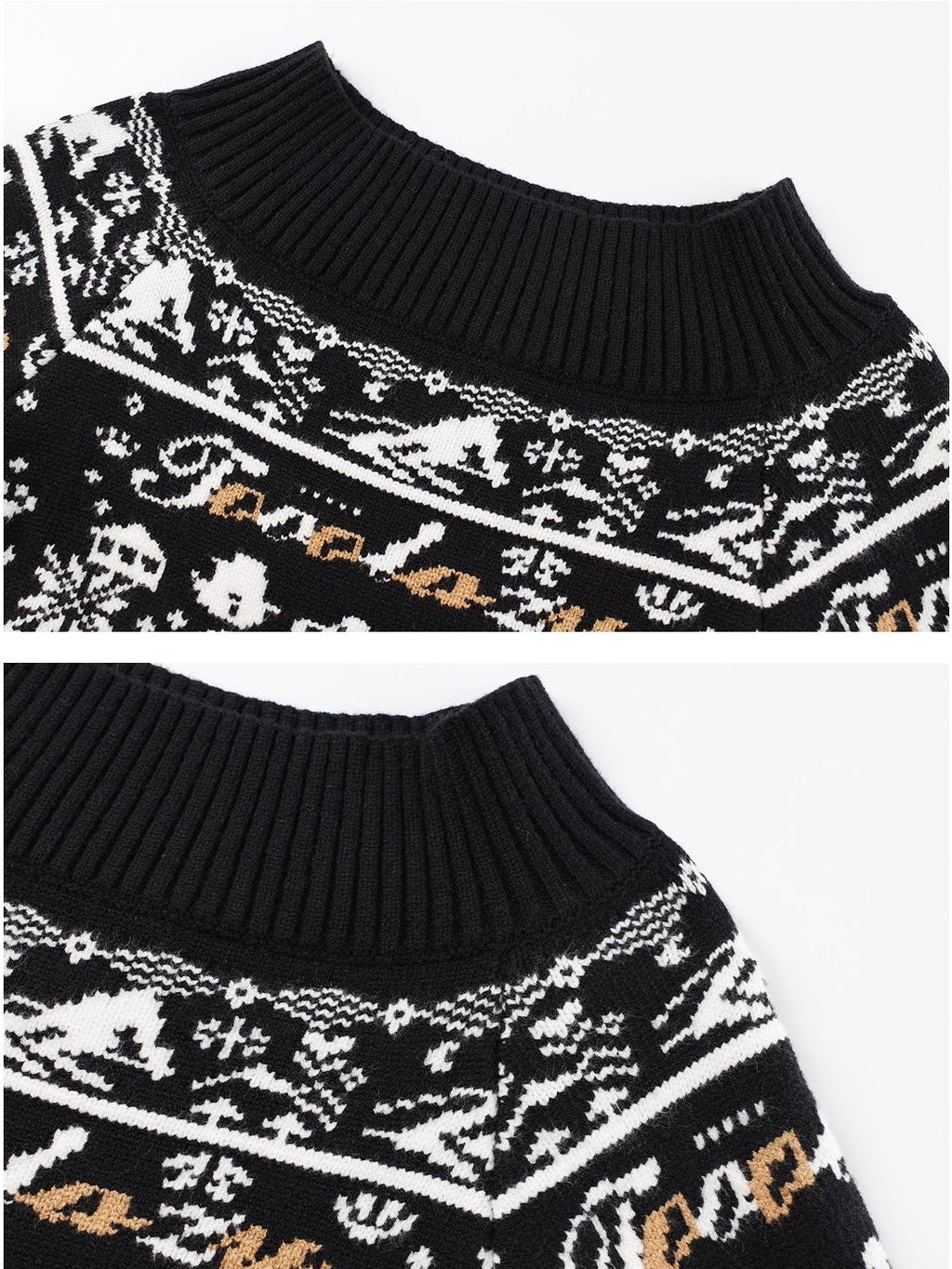 TOOOLAZY Fair Isle One Shoulder Loose Women's Viscose Blend Off-shoulder Sweaters