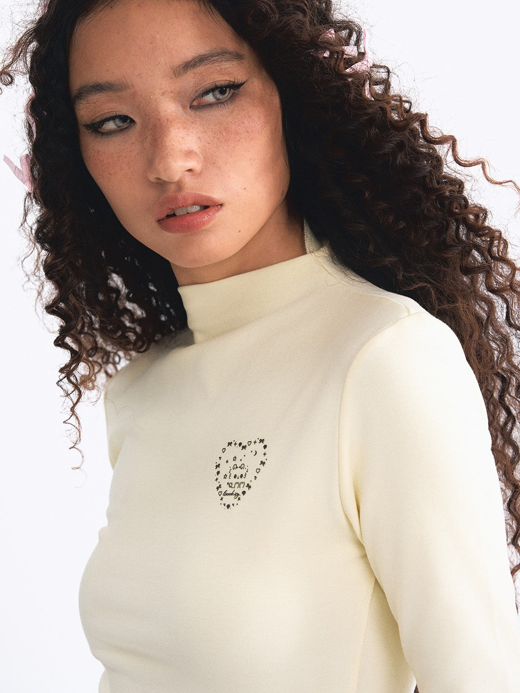 TOOOLAZY Lace Retro Knitted Layering Women's Knit Long Sleeve T-shirts
