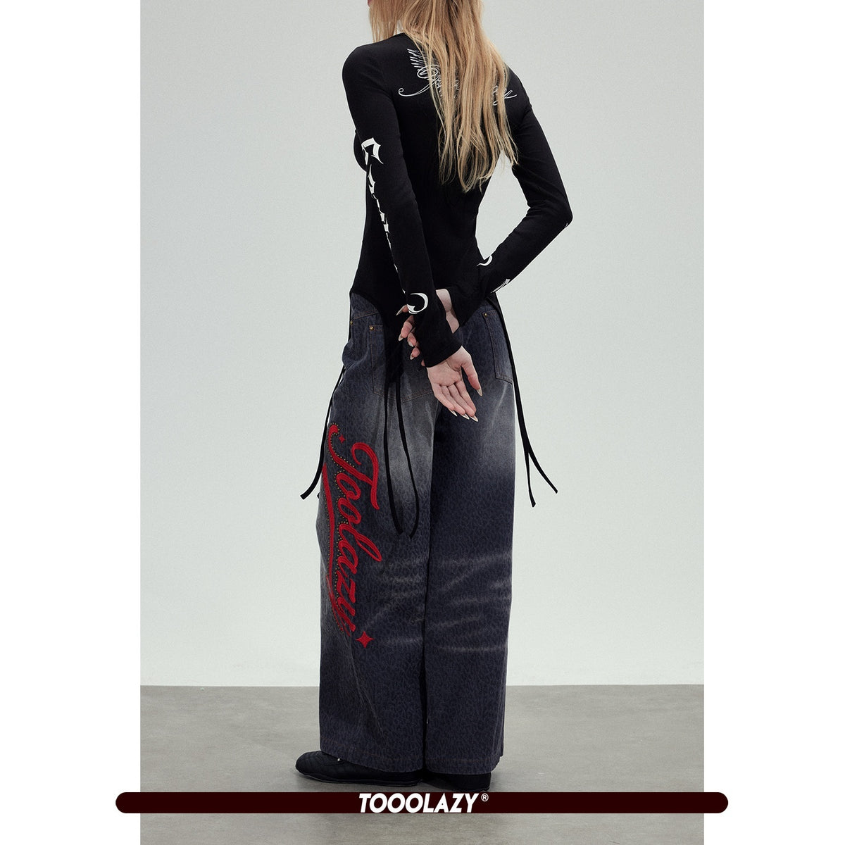 TOOOLAZY_Red_Machine_Embroidered_Lettered_Women's_Cotton_Wide-leg_Jeans_1021755197447_MISSTT