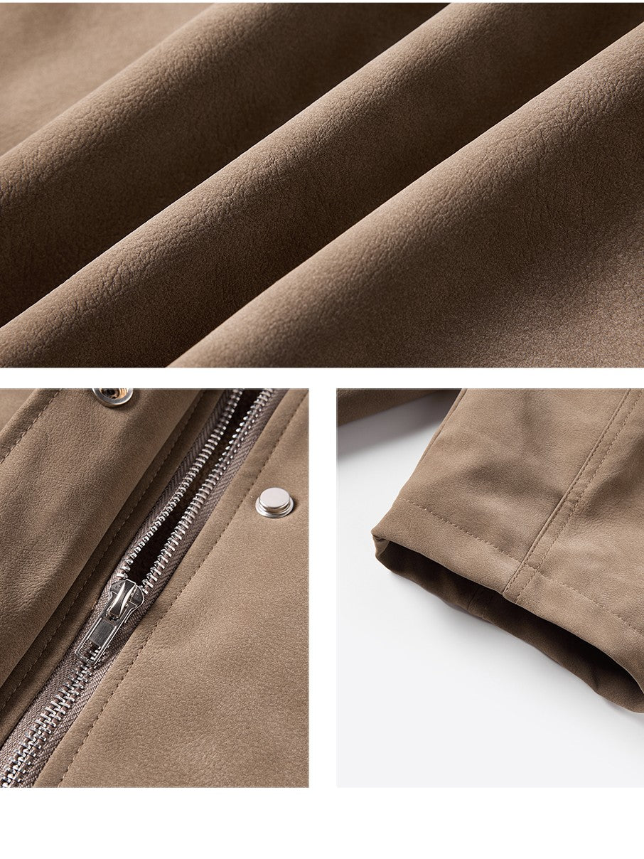 TOOOLAZY Vintage Belted Loose Mid Length Double Collar Zipper Solid Women's Trench Coats