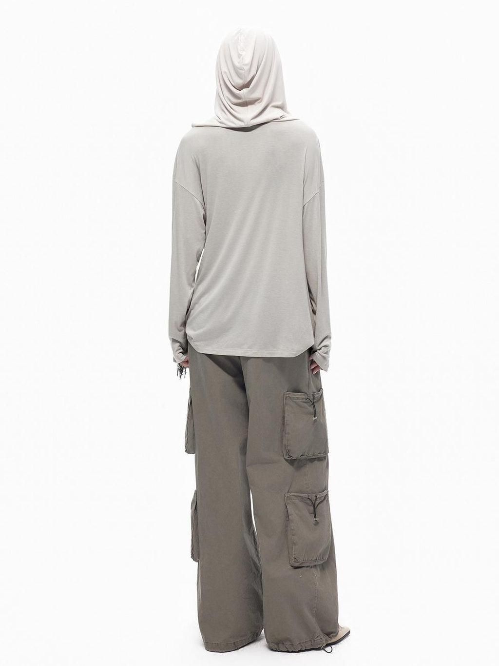TOOOLAZY Vintage Embroidered Multi Pocket Side Drawstring Women's Cotton Cargo Pants