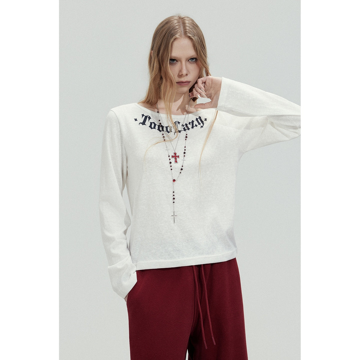 TOOOLAZY_White_Letter_Print_Crew_Neck_Women's_Cotton_Long_Sleeve_T-shirts_1020544298647_MISSTT