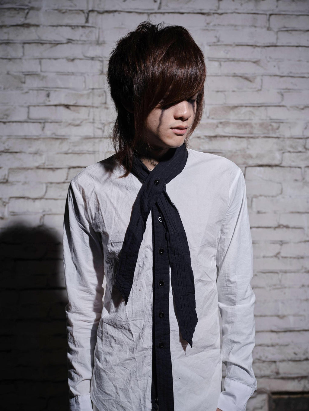 The space between Us Broken Visual Subculture Rock Distressed Tassel Ribbon Women's Bow Blouses