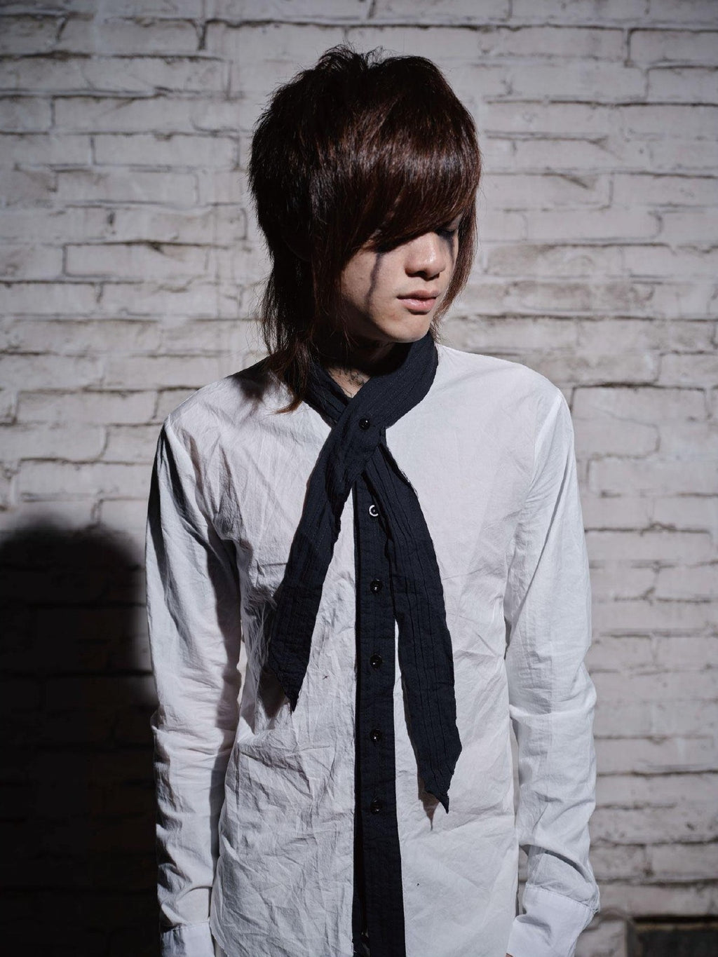 The space between Us Broken Visual Subculture Rock Distressed Tassel Ribbon Women's Bow Blouses