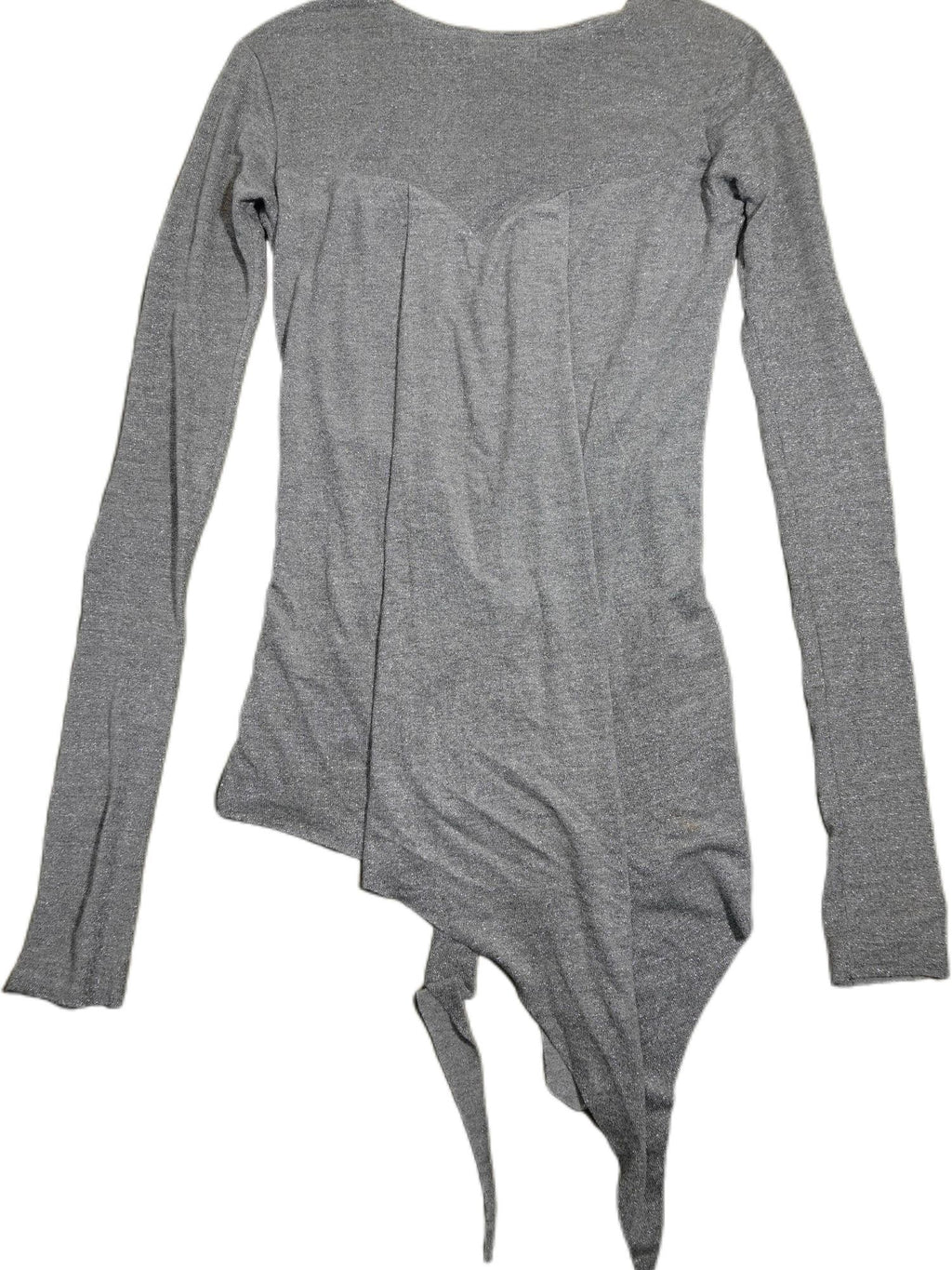 The space between Us Crane Sparkle Tassel Geometric Slim V-neck Women's Cotton Long Sleeve T-shirts