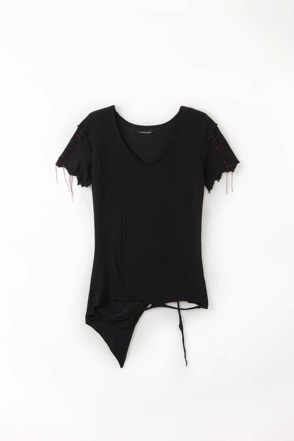 The_space_between_Us_Dark_Slim_Asymmetric_Distressed_Rock_Women's_Faux_Leather_Short_Sleeve_T-shirts_1059024493622_MISSTT