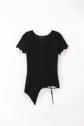 The_space_between_Us_Dark_Slim_Asymmetric_Distressed_Rock_Women's_Faux_Leather_Short_Sleeve_T-shirts_1059024493622_MISSTT