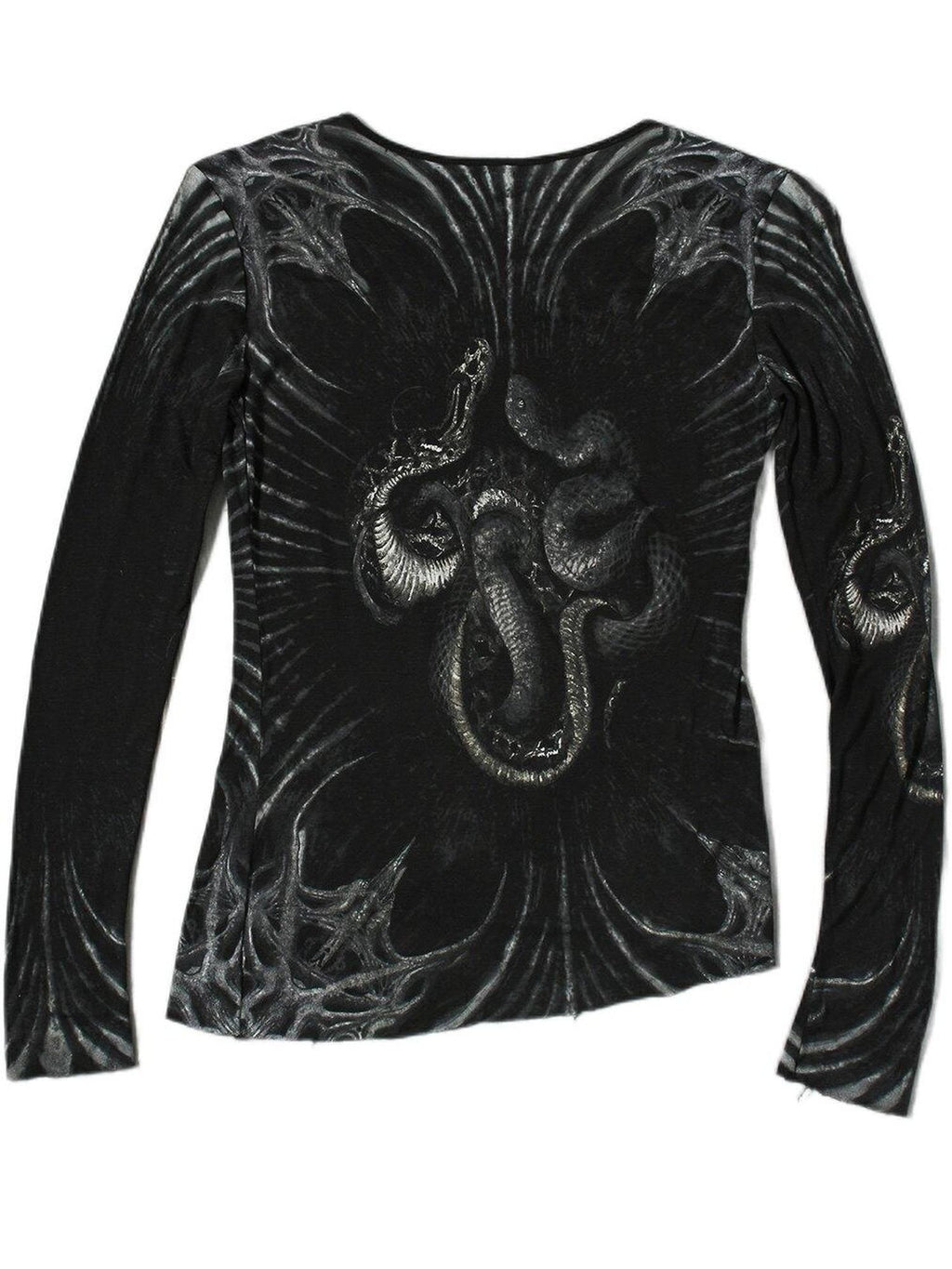The space between Us Dark Totem Slim Fit Asymmetric Women's Tencel Cotton Long Sleeve T-shirts
