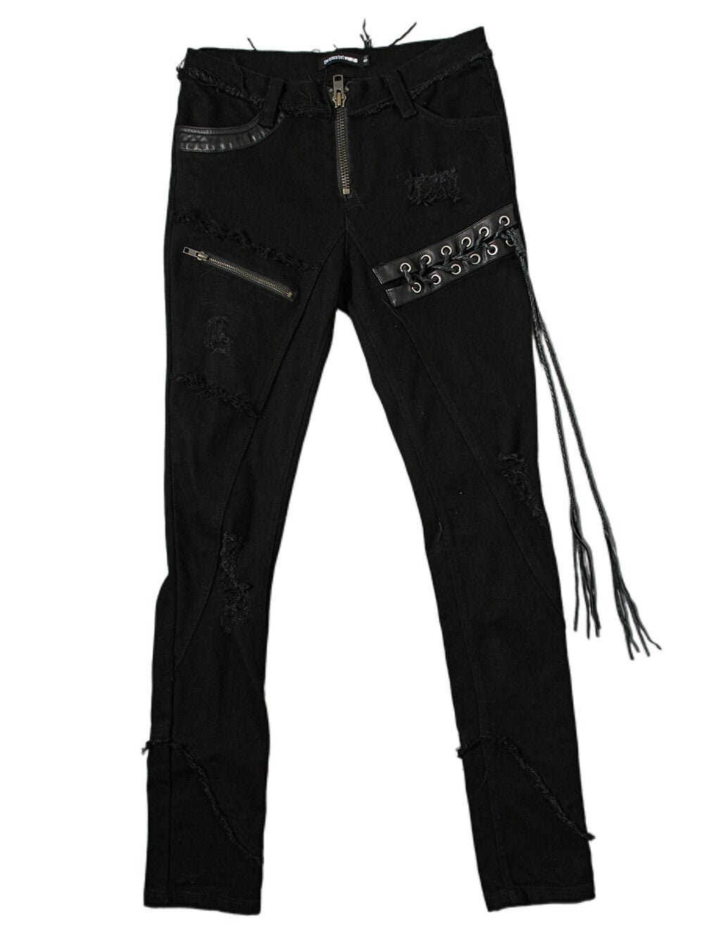 The_space_between_Us_Hunting_Studded_Spliced_Leather_Zipper_Drawstring_Tie_Women's_Cotton_Skinny_Pants_976303024527_MISSTT