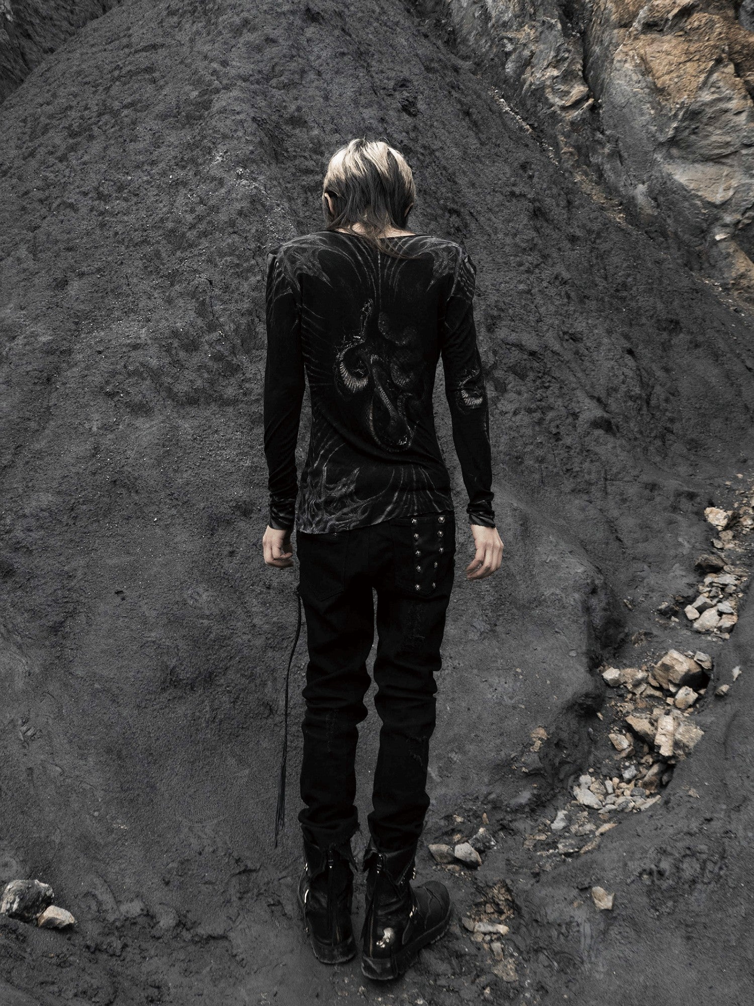 The space between Us Hunting Studded Spliced Leather Zipper Drawstring Tie Women's Cotton Skinny Pants