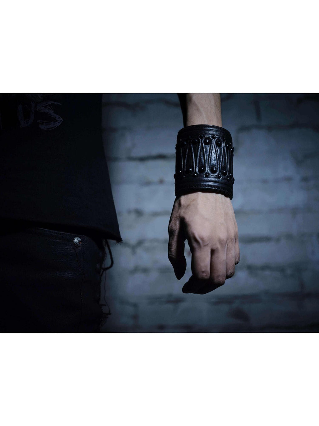 The space between Us Staircase Visual Studded Gothic Rock Palace Women's Black Bracelets