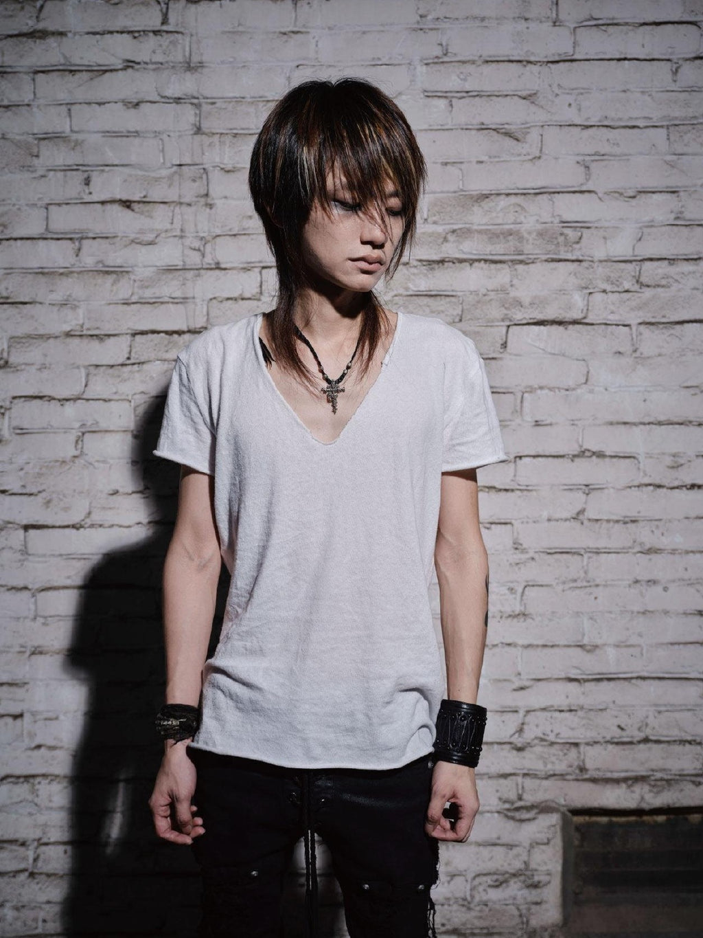 The space between Us Visual Kei Dark Rock Subculture Slim V-neck Women's Short Sleeve T-shirts