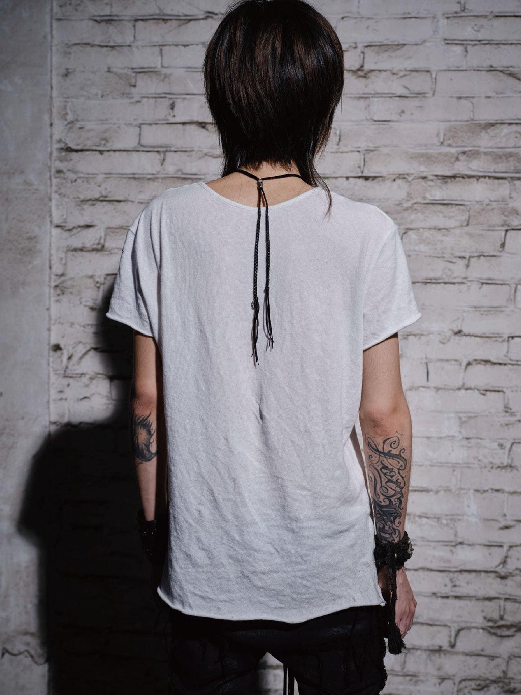 The space between Us Visual Kei Dark Rock Subculture Slim V-neck Women's Short Sleeve T-shirts