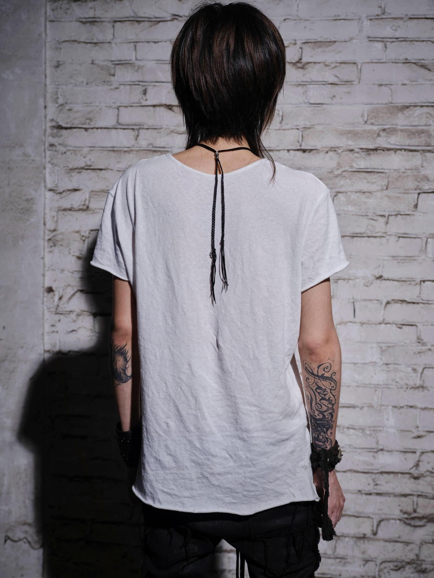 The space between Us Visual Kei Dark Rock Subculture Slim V-neck Women's Short Sleeve T-shirts