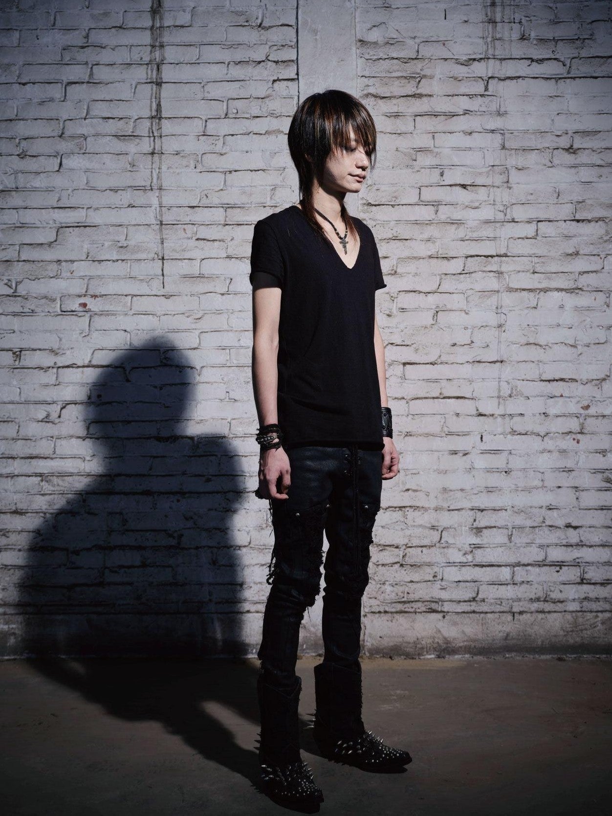The space between Us Visual Kei Dark Rock Subculture Slim V-neck Women's Short Sleeve T-shirts