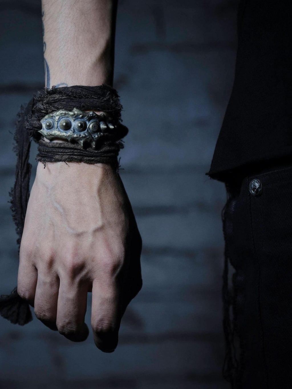 The space between Us Visual Kei Goth Rock Distressed Ribbon Women's Satin Bracelets