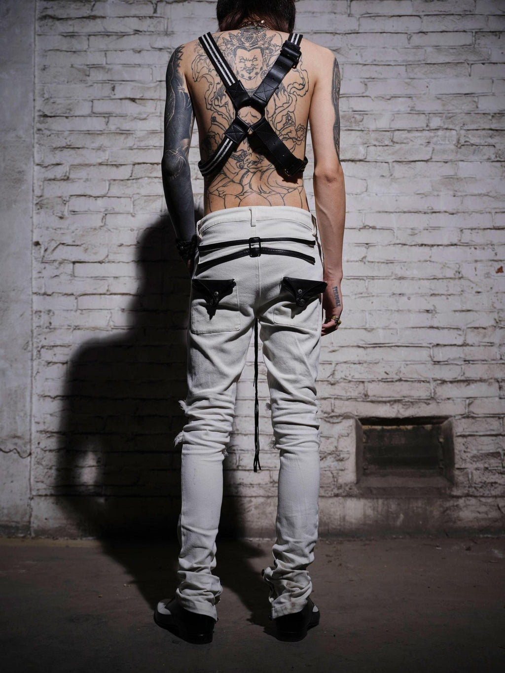 The space between Us Visual Subculture Rock Leather Patch Women's 100 Percent Cotton Skinny Pants