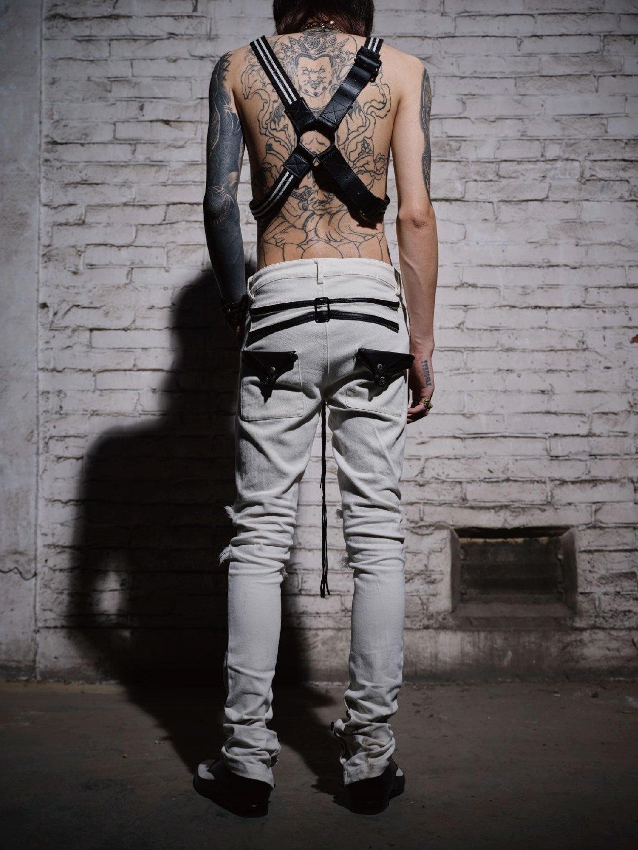The space between Us Visual Subculture Rock Leather Patch Women's 100 Percent Cotton Skinny Pants