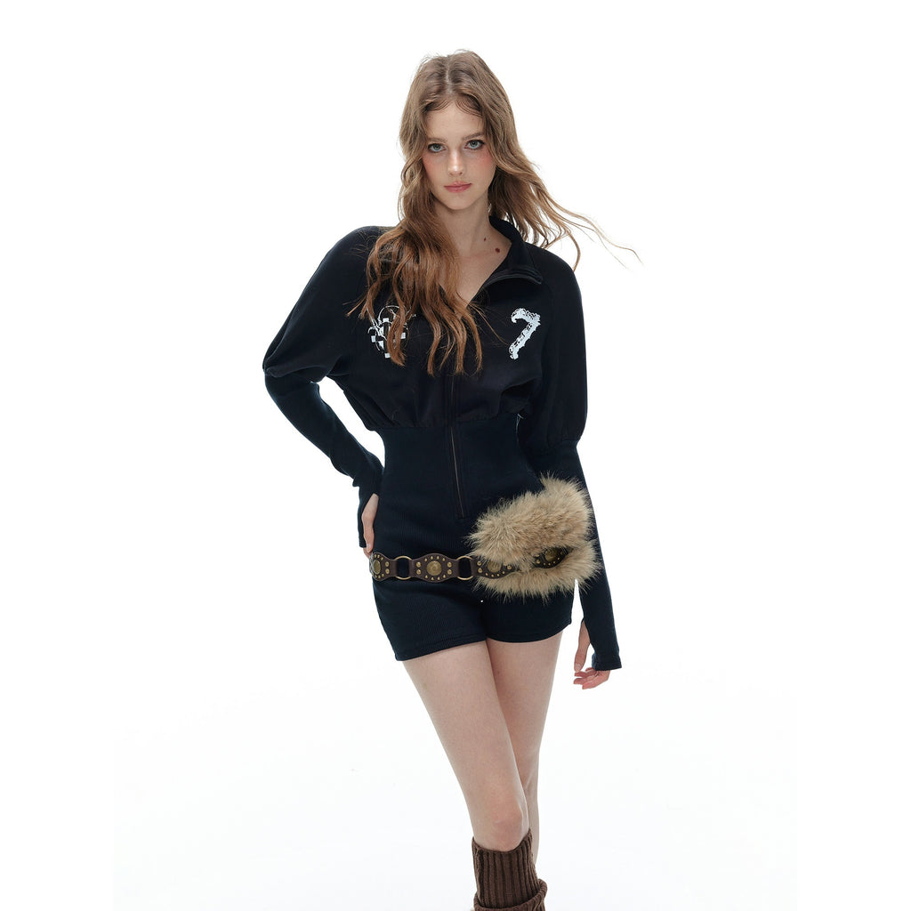 Tut_tuto_Black_Low_Waist_Slim_Hip_Hugging_Short_Jumpsuit_Straight_Women's_Zip-up_Hoodies_967771093936_MISSTT