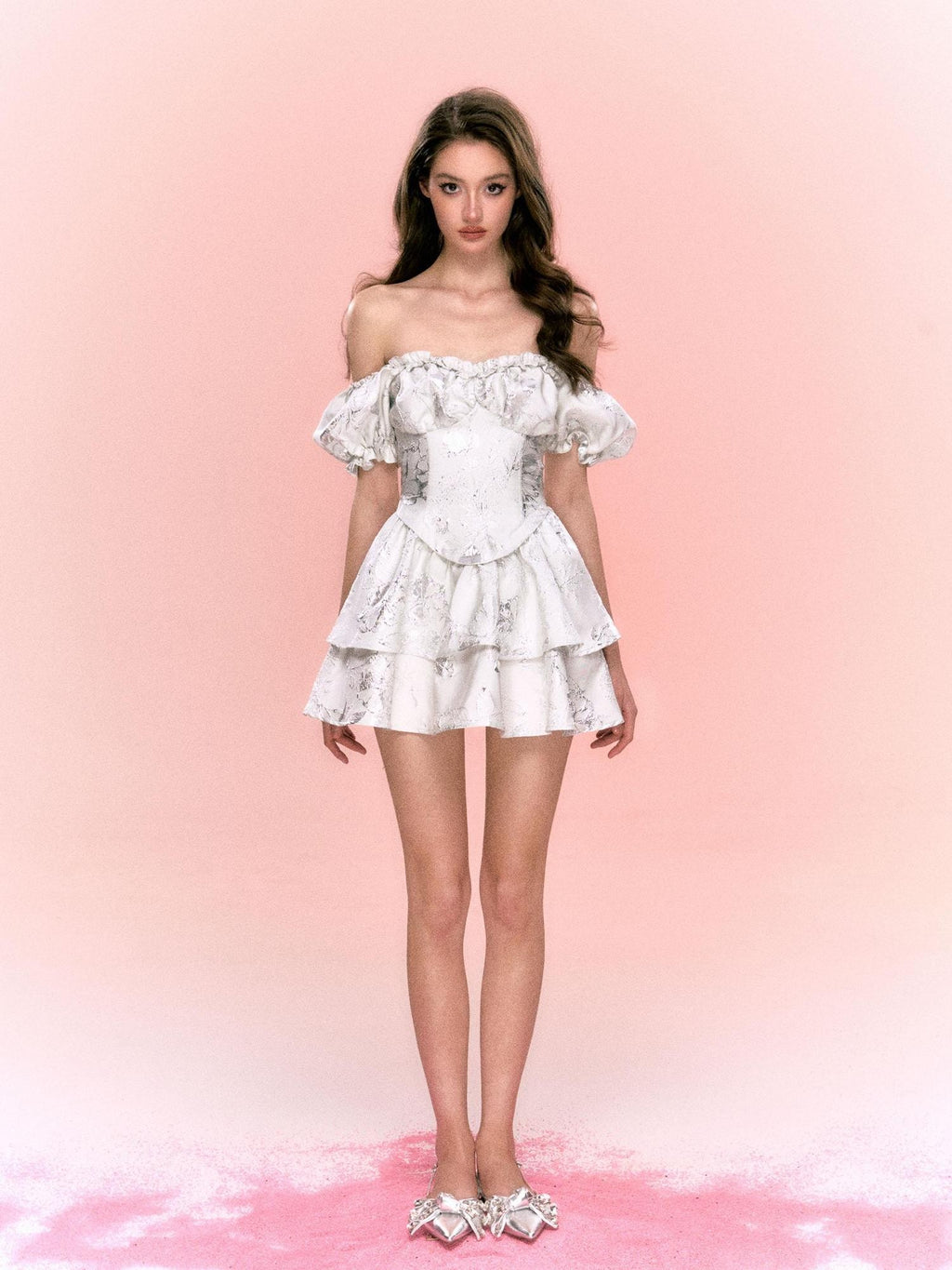 Tut tuto Jacquard Slim Fit Off Shoulder A Line Women's Polyester Tube Mini Dresses
