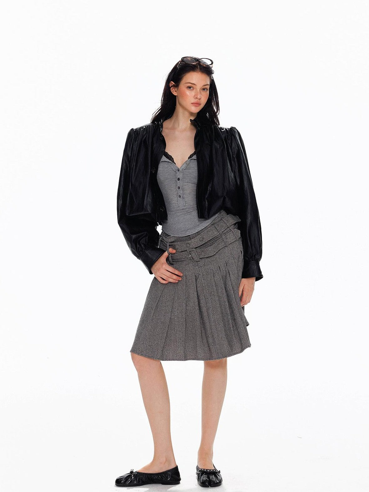 Tut tuto Pleated Lace Up Lyocell Women's Midi Skirts