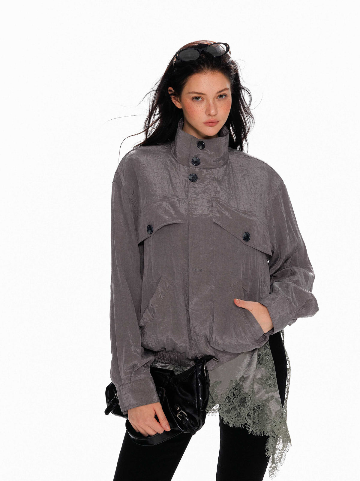 Tut_tuto_Shiny_Lace_Slim_Fit_Stand_Collar_Lyocell_Women's_Utility_Jackets_1076922890089_MISSTT