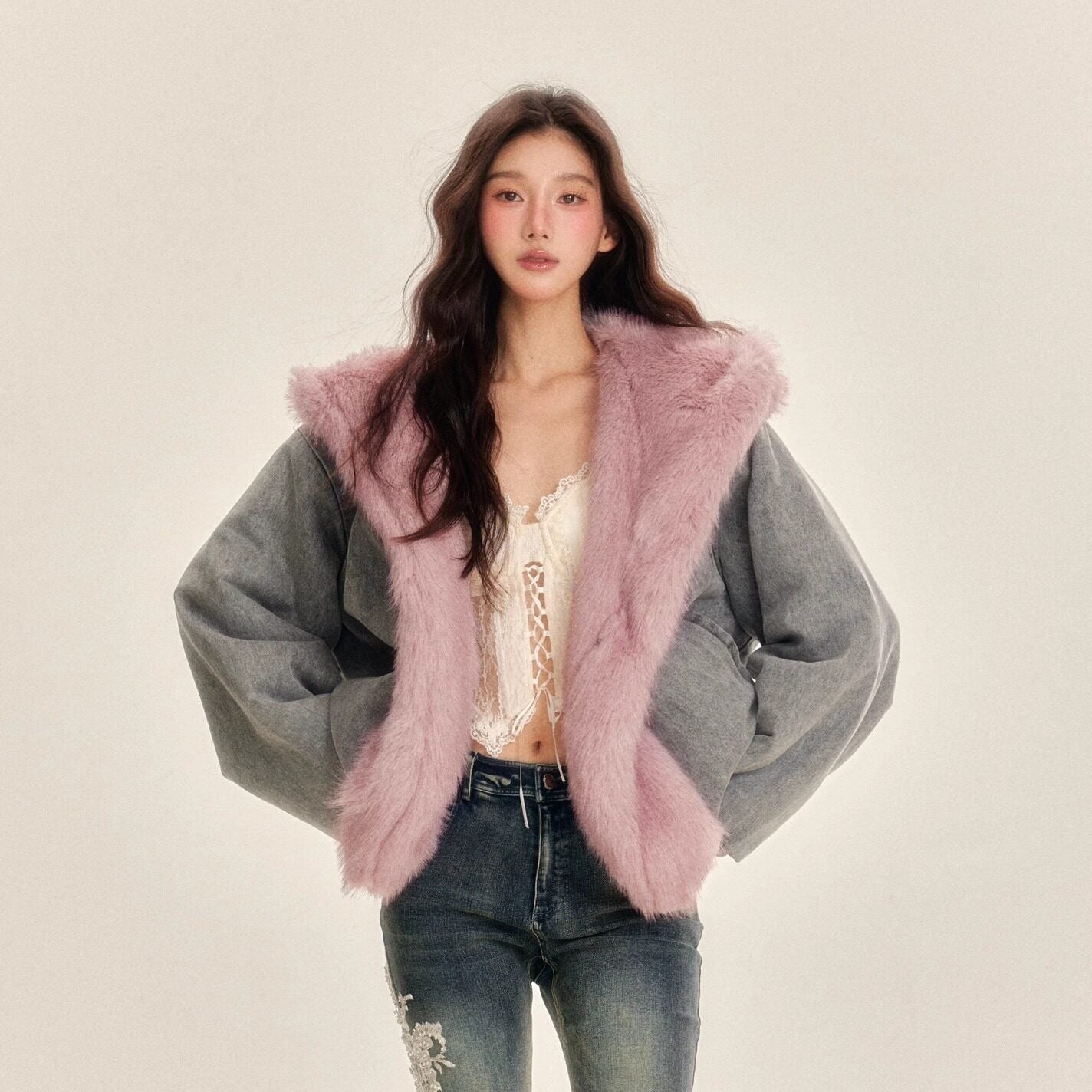 Tut_tuto_Vintage_Green_Reversible_Hooded_Barn_Style_Women's_Denim_Faux_Fur_Coats_845974029677_MISSTT