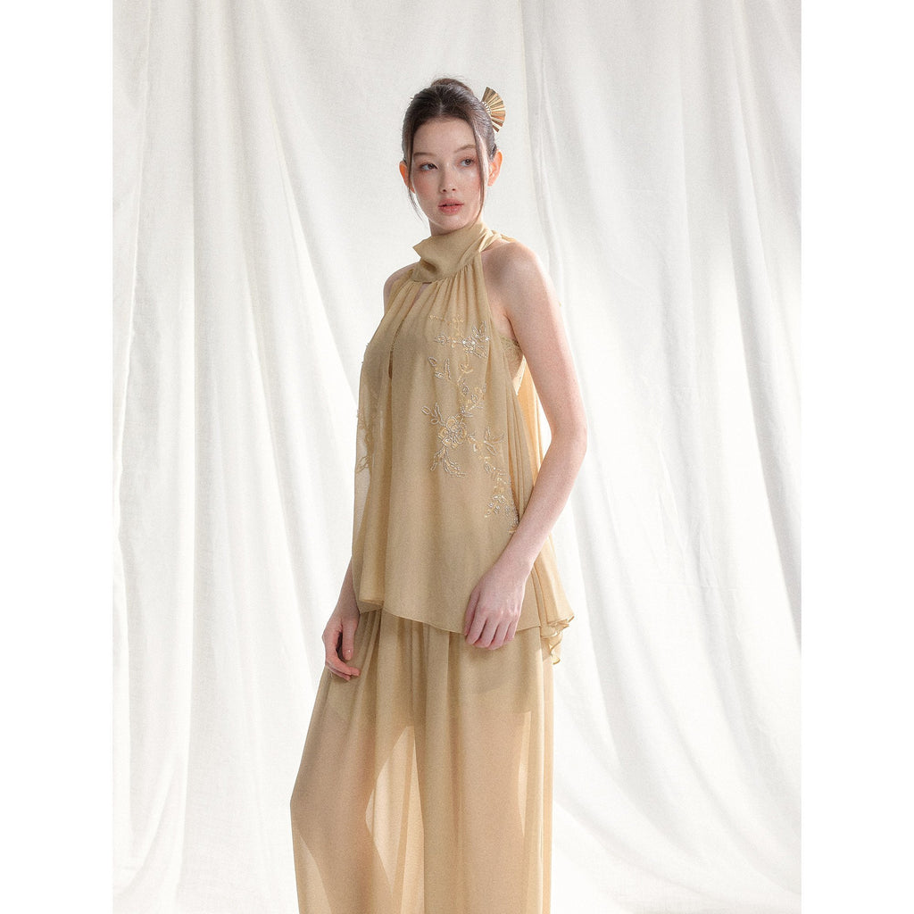 Tut_tuto_White_Yellow_Beaded_Halter_Lace_Women's_Chiffon_Casual_Top_&_Pants_Sets_1045952572820_MISSTT