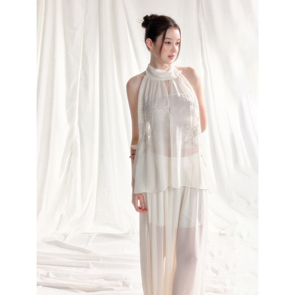Tut_tuto_White_Yellow_Beaded_Halter_Lace_Women's_Chiffon_Casual_Top_&_Pants_Sets_1045952572820_MISSTT
